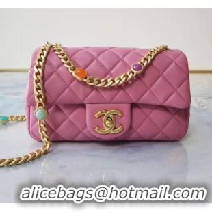 Buy Discount Chanel flap bag Lambskin Resin & Gold-Tone Metal AS2380 Pink