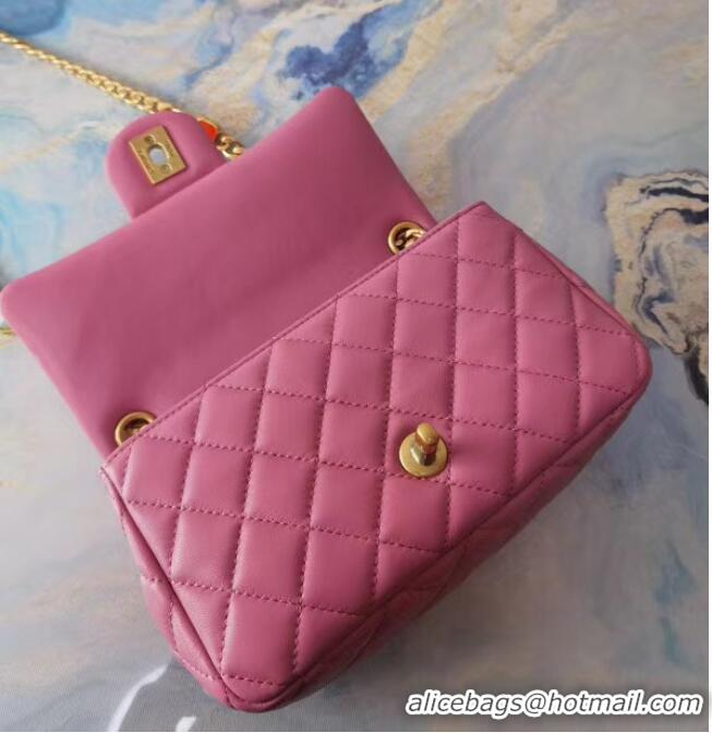 Buy Discount Chanel flap bag Lambskin Resin & Gold-Tone Metal AS2380 Pink