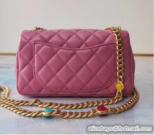 Buy Discount Chanel flap bag Lambskin Resin & Gold-Tone Metal AS2380 Pink