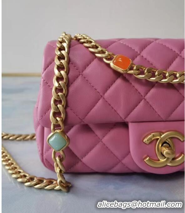 Buy Discount Chanel flap bag Lambskin Resin & Gold-Tone Metal AS2380 Pink