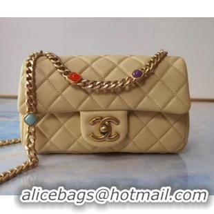 Buy Fashionable Chanel flap bag Lambskin Resin & Gold-Tone Metal AS2380 Yellow