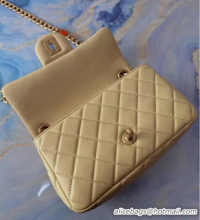 Buy Fashionable Chanel flap bag Lambskin Resin & Gold-Tone Metal AS2380 Yellow