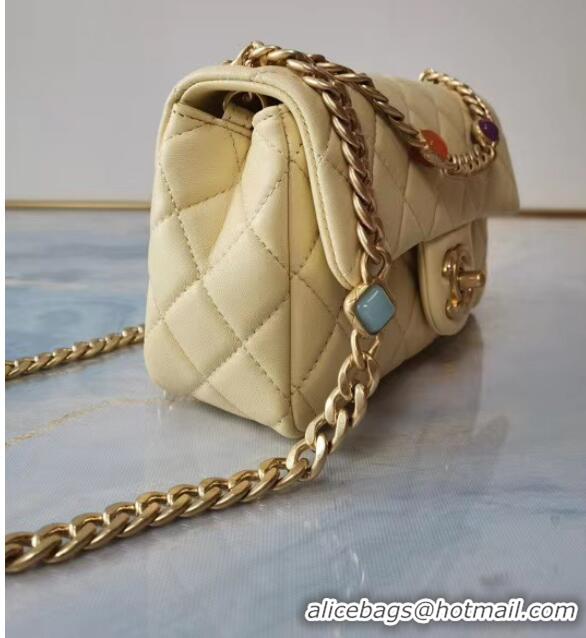 Buy Fashionable Chanel flap bag Lambskin Resin & Gold-Tone Metal AS2380 Yellow