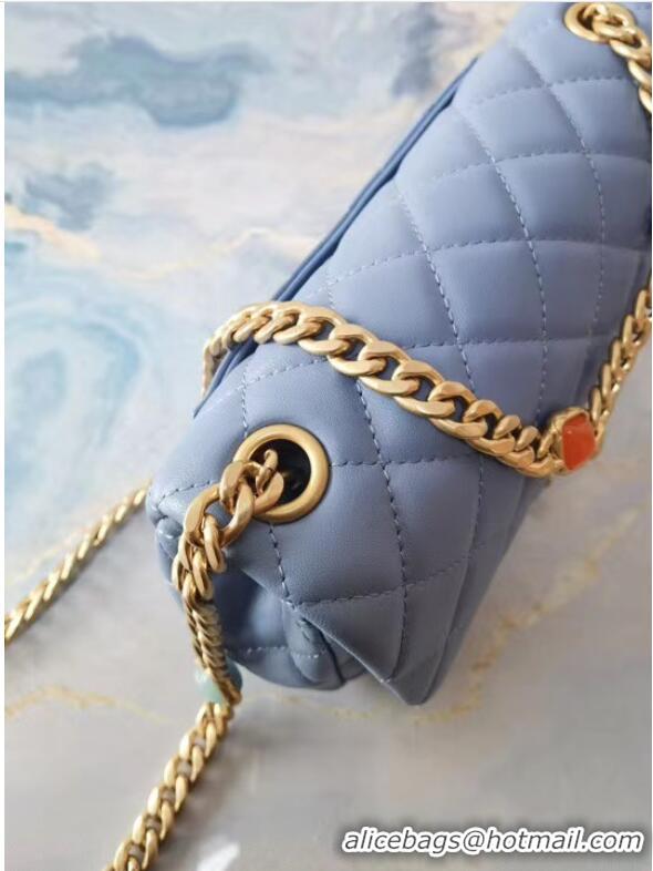 Affordable Price Chanel flap bag Lambskin Resin & Gold-Tone Metal AS2380 light blue