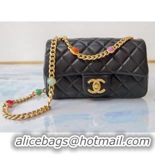 Top Quality Chanel flap bag Lambskin Resin & Gold-Tone Metal AS2380 black