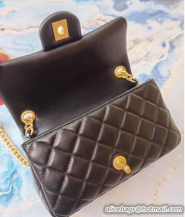 Top Quality Chanel flap bag Lambskin Resin & Gold-Tone Metal AS2380 black