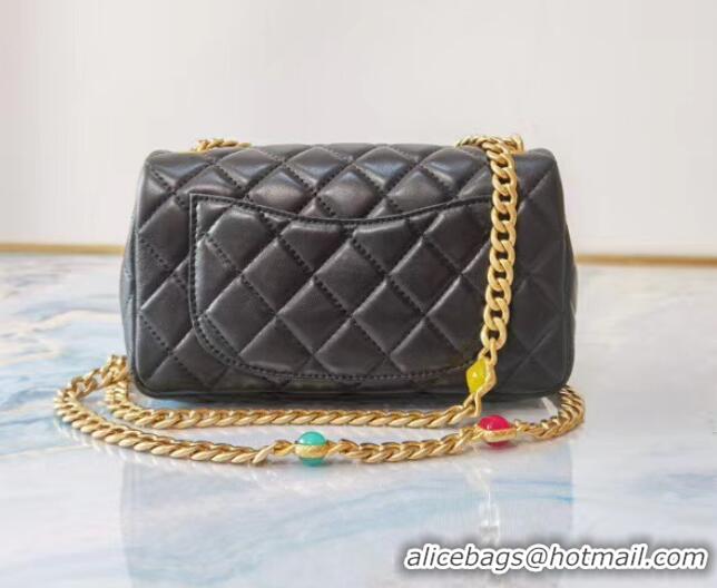 Top Quality Chanel flap bag Lambskin Resin & Gold-Tone Metal AS2380 black