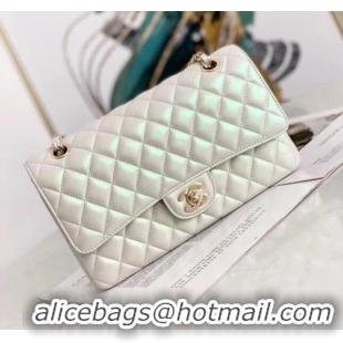 Affordable Price Chanel Flap Bag Iridescent Calfskin&Gold-Tone AS1112 White