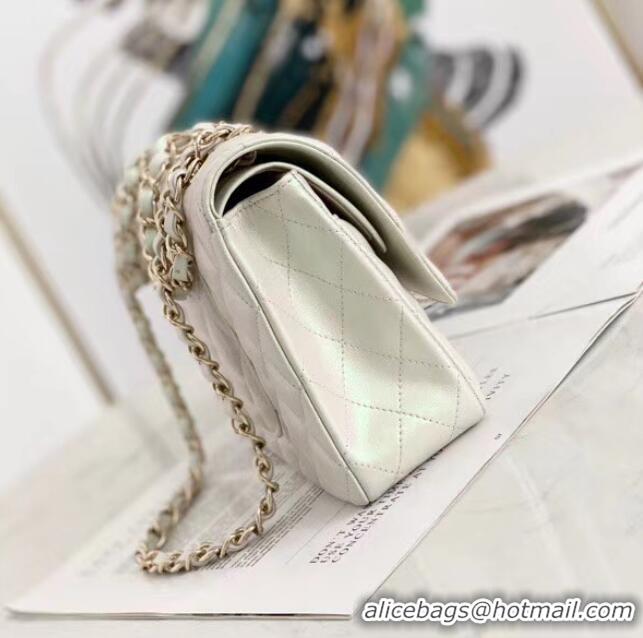 Affordable Price Chanel Flap Bag Iridescent Calfskin&Gold-Tone AS1112 White