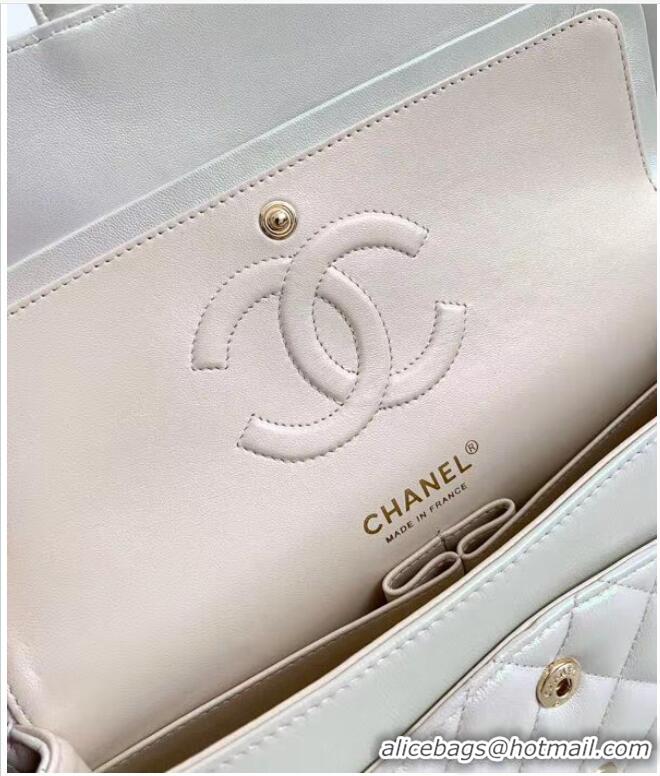 Affordable Price Chanel Flap Bag Iridescent Calfskin&Gold-Tone AS1112 White