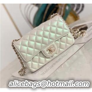 Trendy Design Chanel Flap Bag Iridescent Calfskin&Gold-Tone AS1116 White