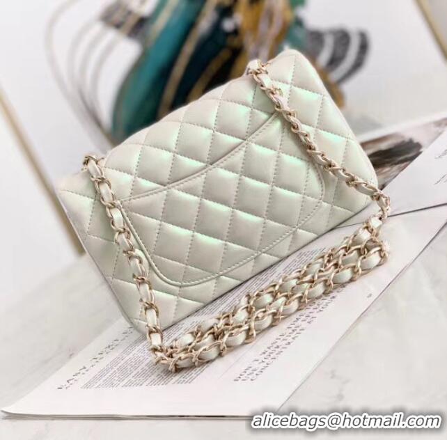 Trendy Design Chanel Flap Bag Iridescent Calfskin&Gold-Tone AS1116 White