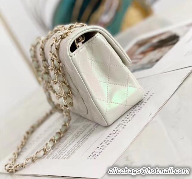 Trendy Design Chanel Flap Bag Iridescent Calfskin&Gold-Tone AS1116 White