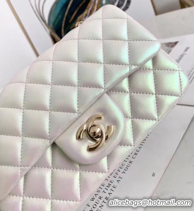 Trendy Design Chanel Flap Bag Iridescent Calfskin&Gold-Tone AS1116 White