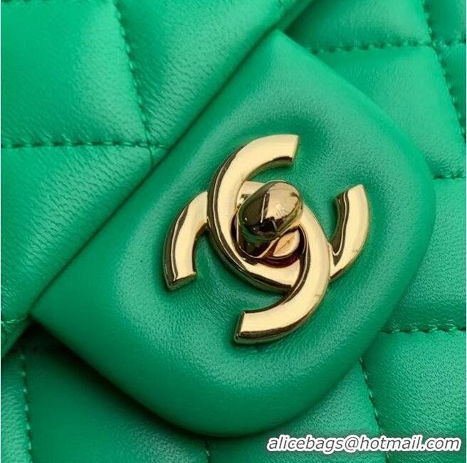 Inexpensive Chanel Flap Shoulder Bag Original Sheepskin leather A1112 Green