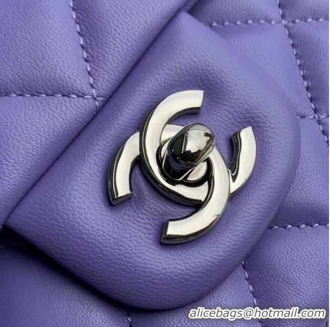 Good Product Chanel Flap Shoulder Bag Original Sheepskin leather A1112 Purple