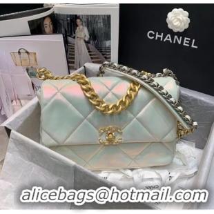 Famous Brand Chanel 19 Large Flap Bag AS1161 White