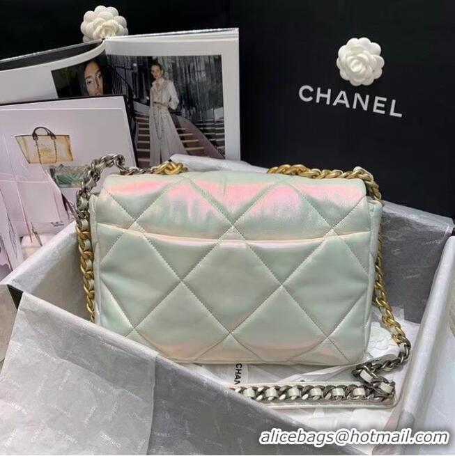 Famous Brand Chanel 19 Large Flap Bag AS1161 White