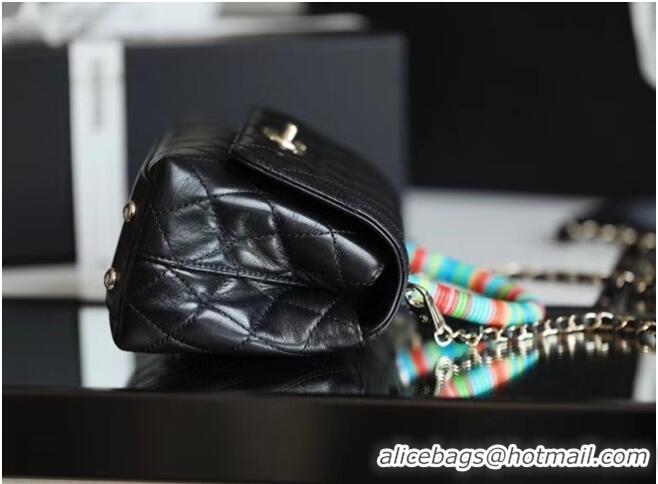 Inexpensive Chanel Mini Flap Bag With Top Handle AS2215 Black