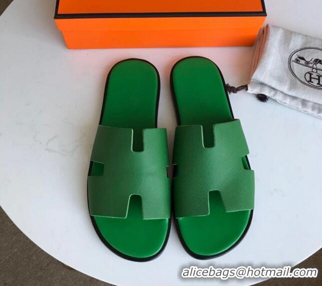 Hot Style Hermes Izmir Sandal For Men in Epsom Calfskin Green 062283