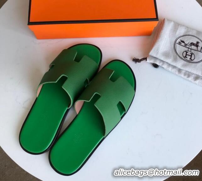 Hot Style Hermes Izmir Sandal For Men in Epsom Calfskin Green 062283