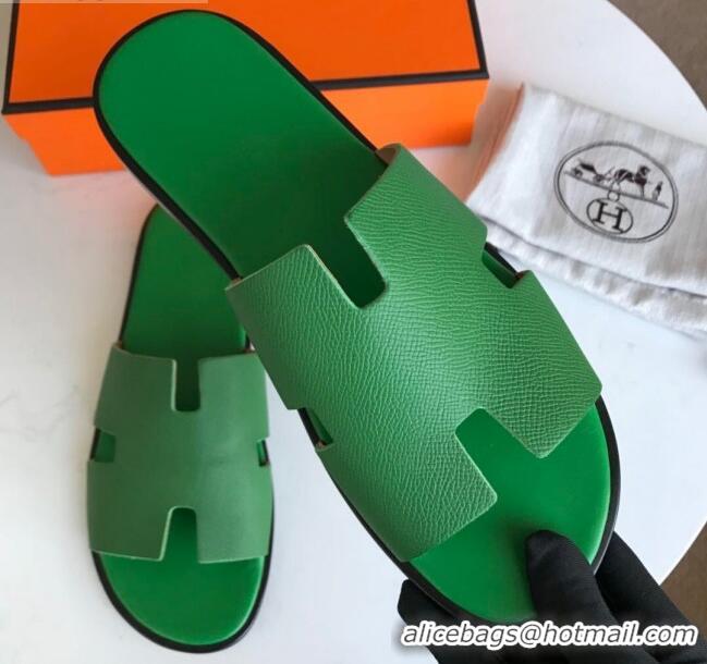 Hot Style Hermes Izmir Sandal For Men in Epsom Calfskin Green 062283