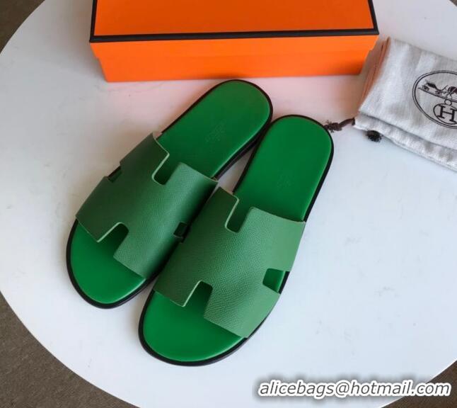 Hot Style Hermes Izmir Sandal For Men in Epsom Calfskin Green 062283