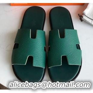 Sophisticated Hermes Izmir Sandal For Men in Toge Calfskin Green 062284