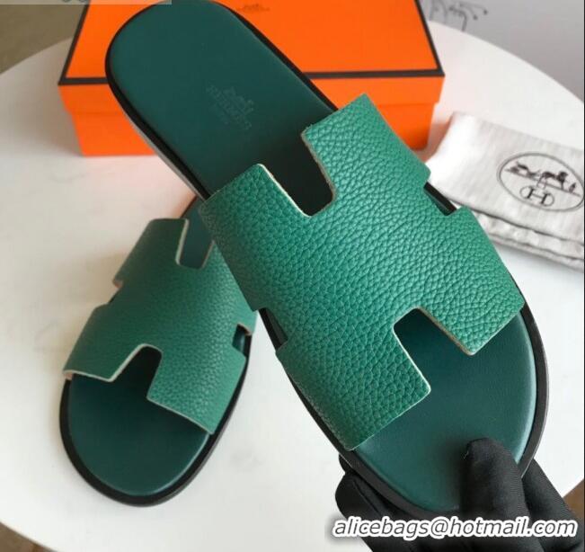 Sophisticated Hermes Izmir Sandal For Men in Toge Calfskin Green 062284