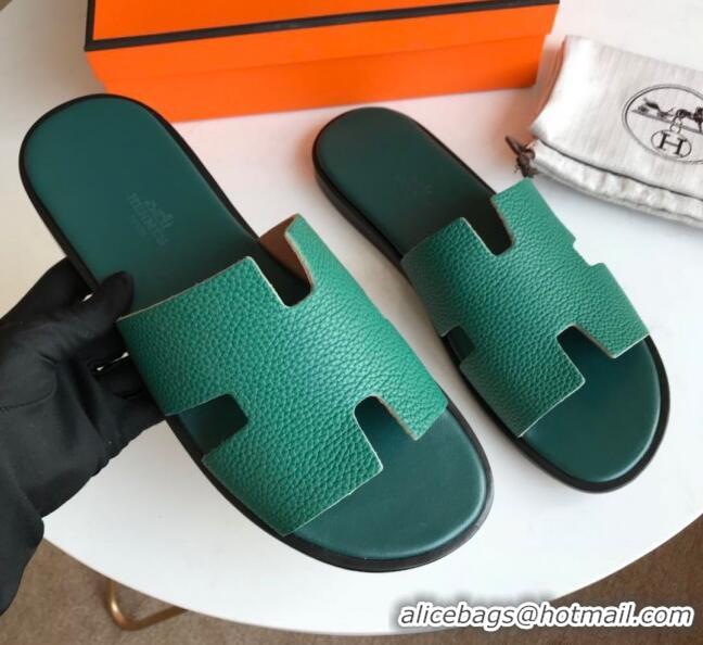 Sophisticated Hermes Izmir Sandal For Men in Toge Calfskin Green 062284