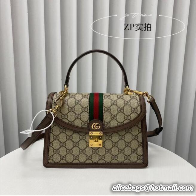 Pretty Style Gucci Ophidia small top handle bag with Web 651055 brown