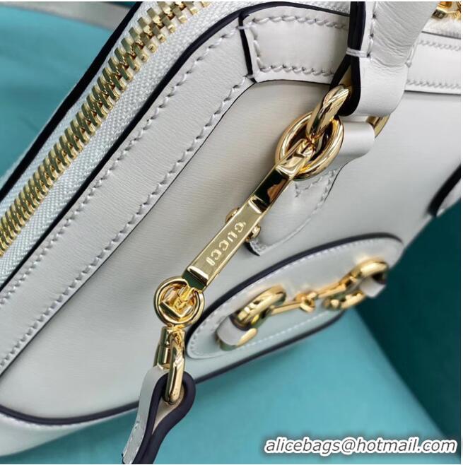 Super Quality Gucci Horsebit 1955 mini top handle bag 640716 white