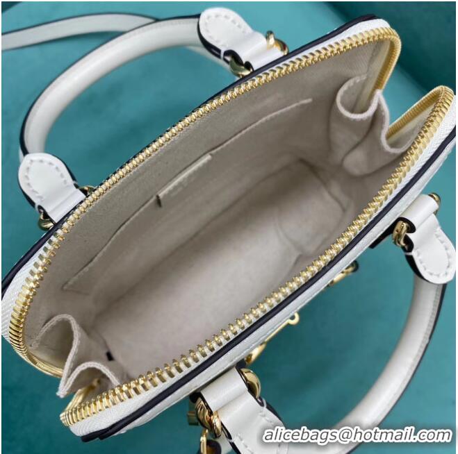 Super Quality Gucci Horsebit 1955 mini top handle bag 640716 white