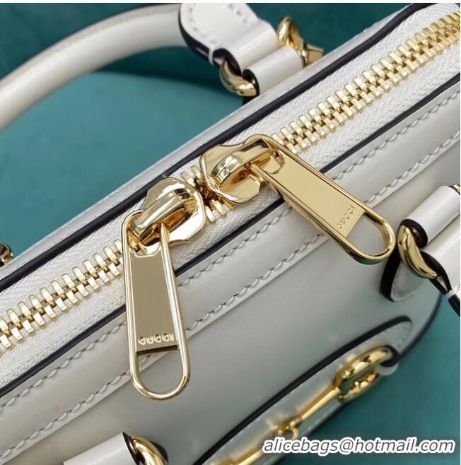 Super Quality Gucci Horsebit 1955 mini top handle bag 640716 white