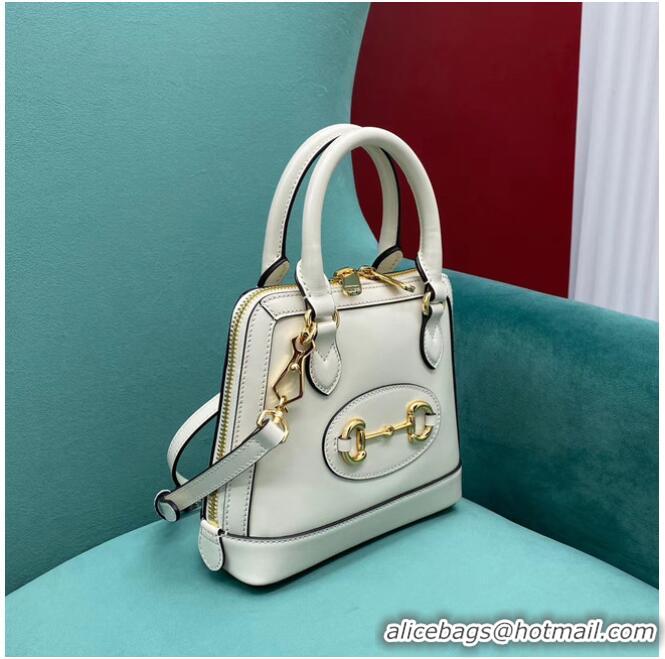 Super Quality Gucci Horsebit 1955 mini top handle bag 640716 white