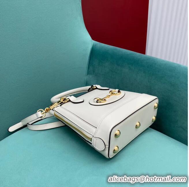 Super Quality Gucci Horsebit 1955 mini top handle bag 640716 white