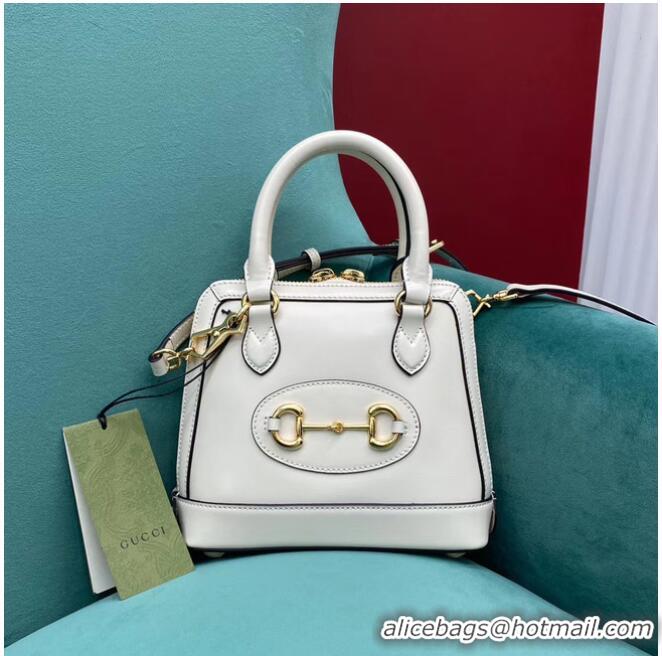 Super Quality Gucci Horsebit 1955 mini top handle bag 640716 white