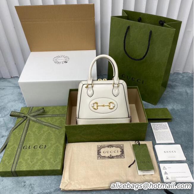 Super Quality Gucci Horsebit 1955 mini top handle bag 640716 white