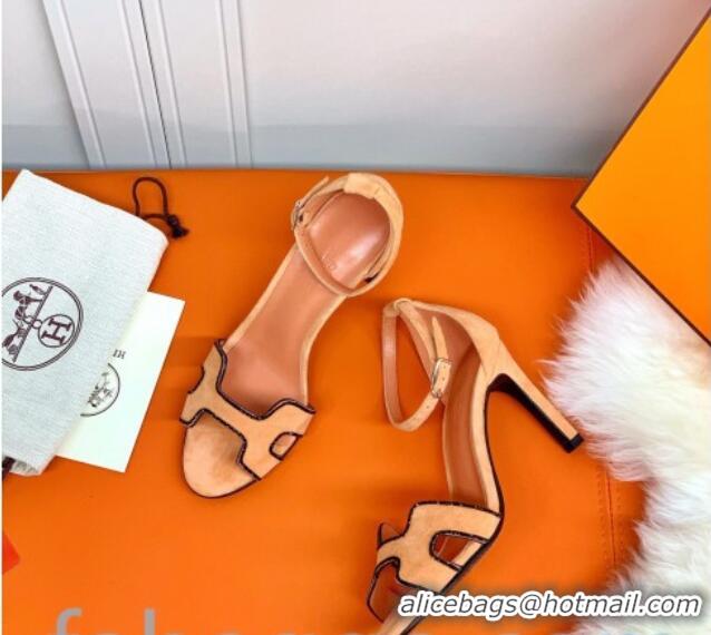 Good Product Hermes Premiere Crystal H Heel 90 Sandals Nude/Black 082701