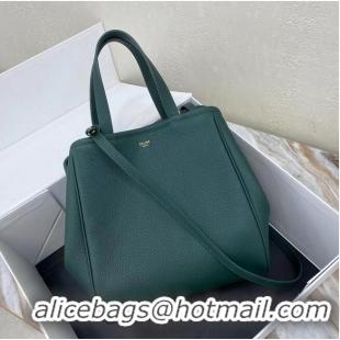 Promotional Celine LARGE SOFT BAG IN SUPPLE GRAINED CALFSKIN 55825 blackish green