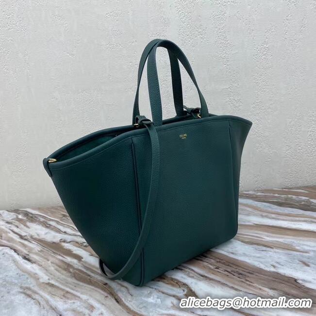 Promotional Celine LARGE SOFT BAG IN SUPPLE GRAINED CALFSKIN 55825 blackish green