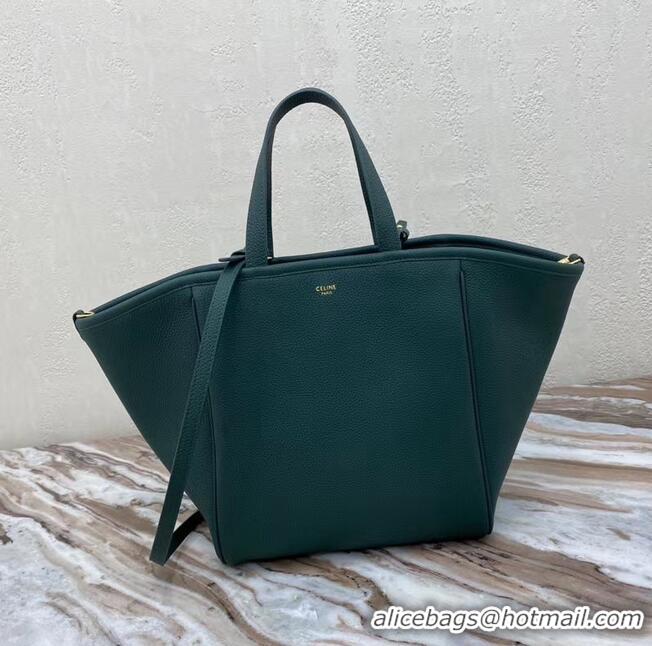 Promotional Celine LARGE SOFT BAG IN SUPPLE GRAINED CALFSKIN 55825 blackish green