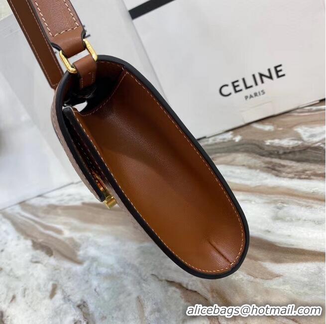 Promotional Celine TEEN TRIOMPHE BAG IN SHINY CALFSKIN 195263 brown