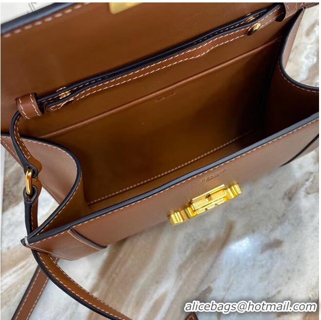 Promotional Celine TEEN TRIOMPHE BAG IN SHINY CALFSKIN 195263 brown