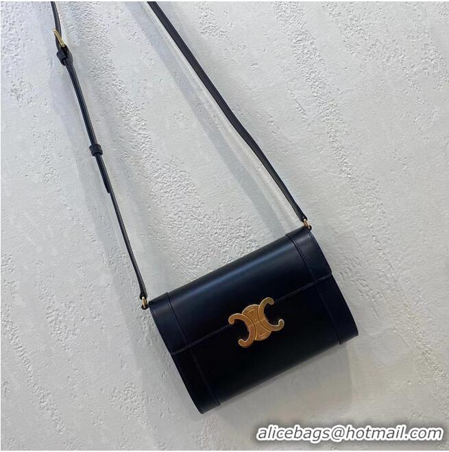 Famous Brand Celine TEEN TRIOMPHE BAG IN SHINY CALFSKIN 195263 black