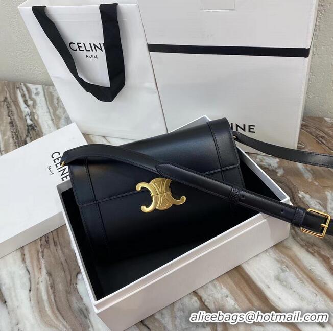 Famous Brand Celine TEEN TRIOMPHE BAG IN SHINY CALFSKIN 195263 black