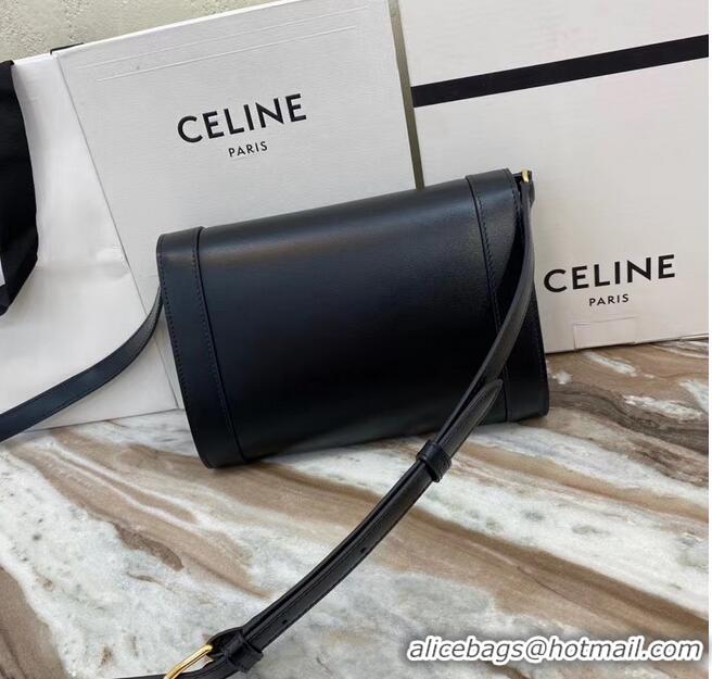 Famous Brand Celine TEEN TRIOMPHE BAG IN SHINY CALFSKIN 195263 black