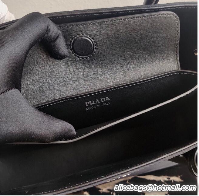 Low Cost Prada Nylon Top Handbag 1BG775 Black