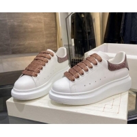 Hot Style Alexander Mcqueen White Silky Calfskin Sneaker 22211 Coffee Brown