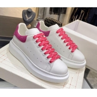 Unique Style Alexander Mcqueen White Silky Calfskin Sneaker 22211 Pink